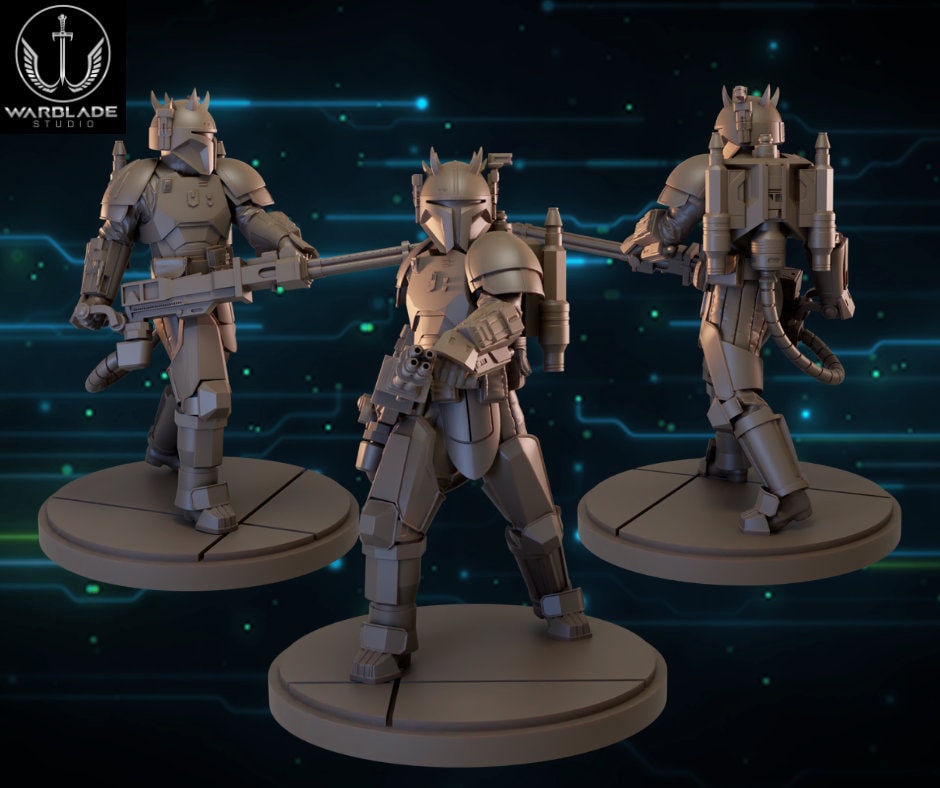 Heavy Mando 1 with Horns - Fan Art (sculpted by Warblade Studios)