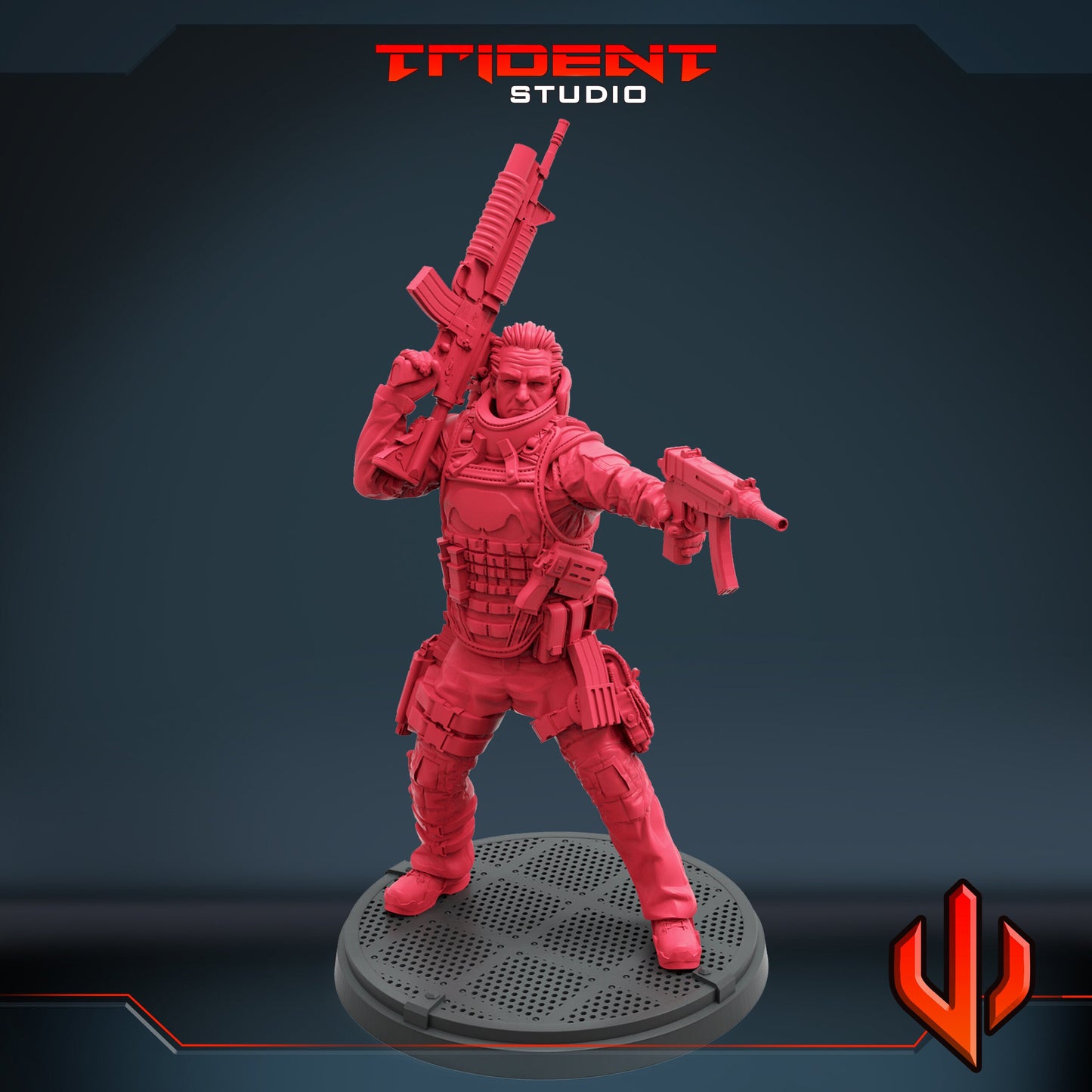 Punisher Warzone B (Fan art sculpted by Trident Studio) (Crisis Protocol Proxy/Alternative)