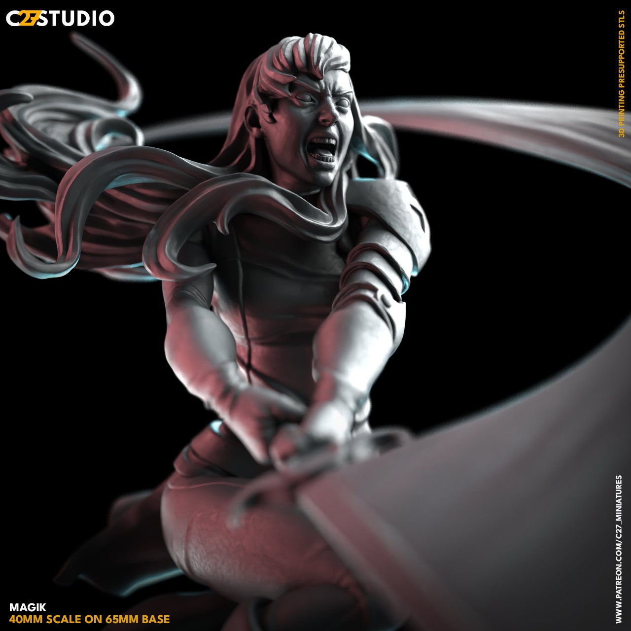 Magik (New Mutant) / Limbo Queen 40mm miniature (sculpted by C27 collectibles) (Crisis Protocol Proxy/Alternative)