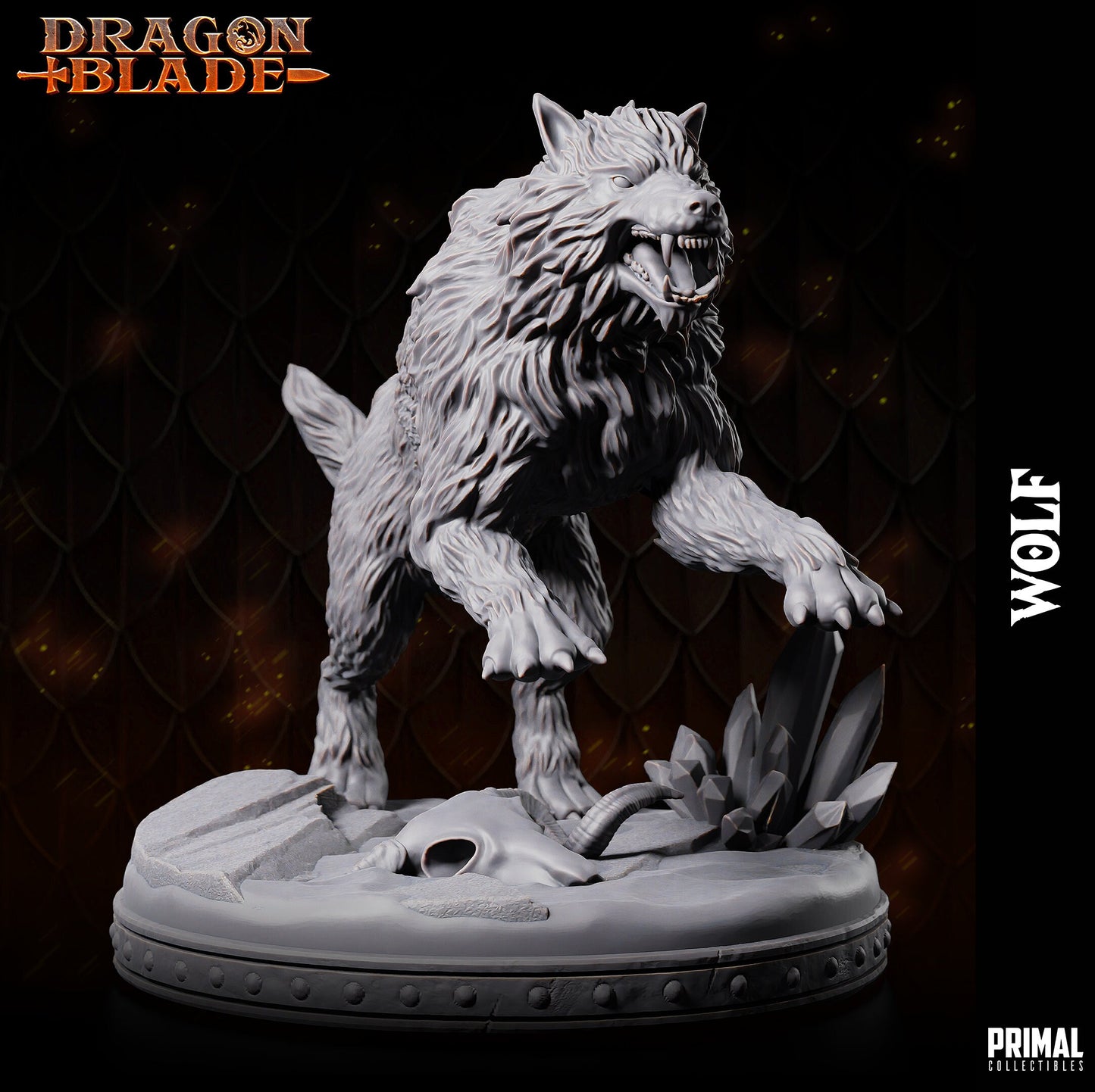 Wolf Snowdasher 1 (32mm / 75mm) - Sculpted by Primal Collectibles