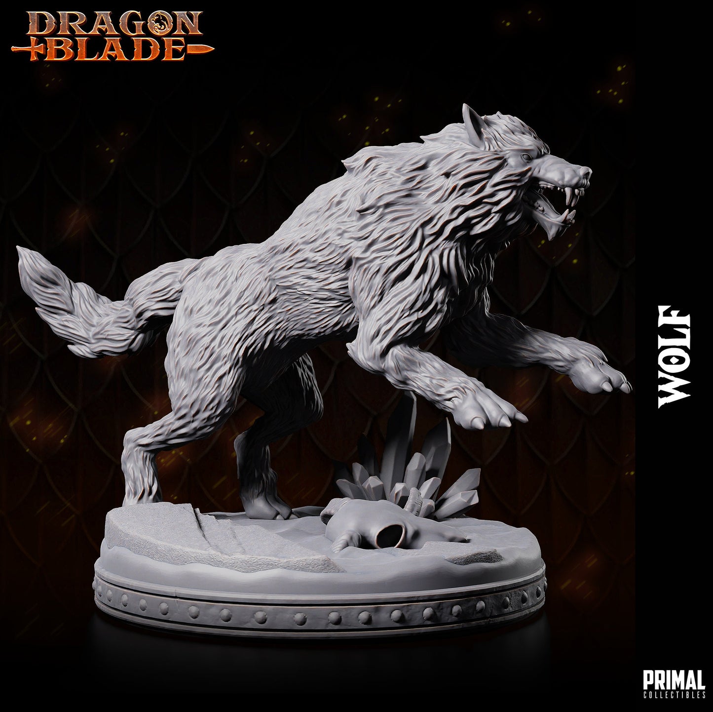 Wolf Snowdasher 1 (32mm / 75mm) - Sculpted by Primal Collectibles