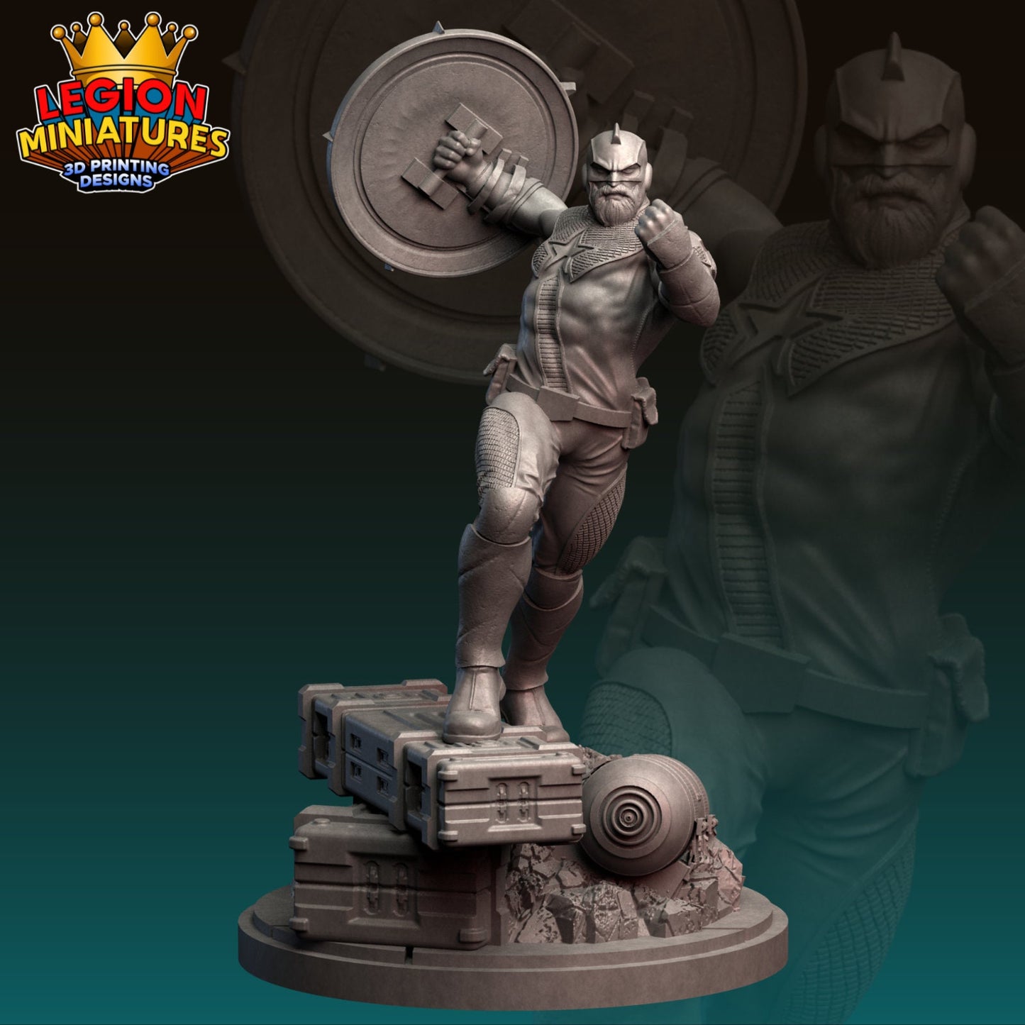 Red Guardian Fan-Art 40mm Miniature (Sculpted by Legion Miniatures) (Crisis Protocol Proxy/Alternative)