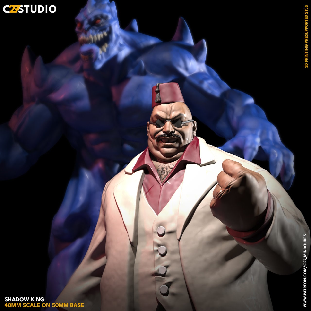 Shadow King / Dusk Deceiver 40mm miniature (Fan Art sculpted by C27 collectibles) (Crisis Protocol Proxy/Alternative)