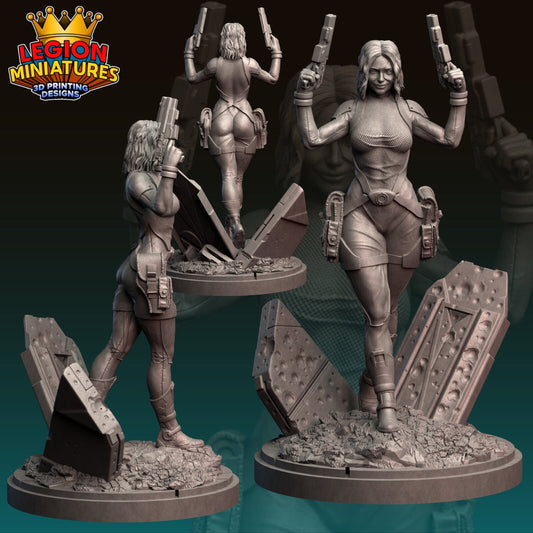 Domino Fan-Art 40mm Miniature (Sculpted by Legion Miniatures) (Crisis Protocol Proxy/Alternative)