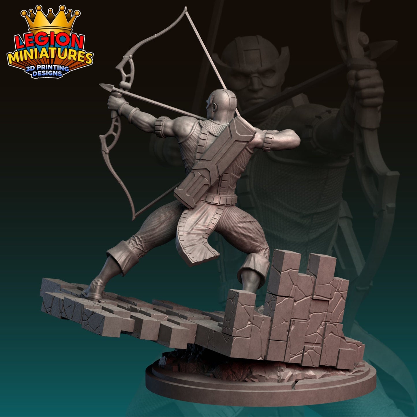 Hawkeye Fan-Art 40mm Miniature (Sculpted by Legion Miniatures) (Crisis Protocol Proxy/Alternative)