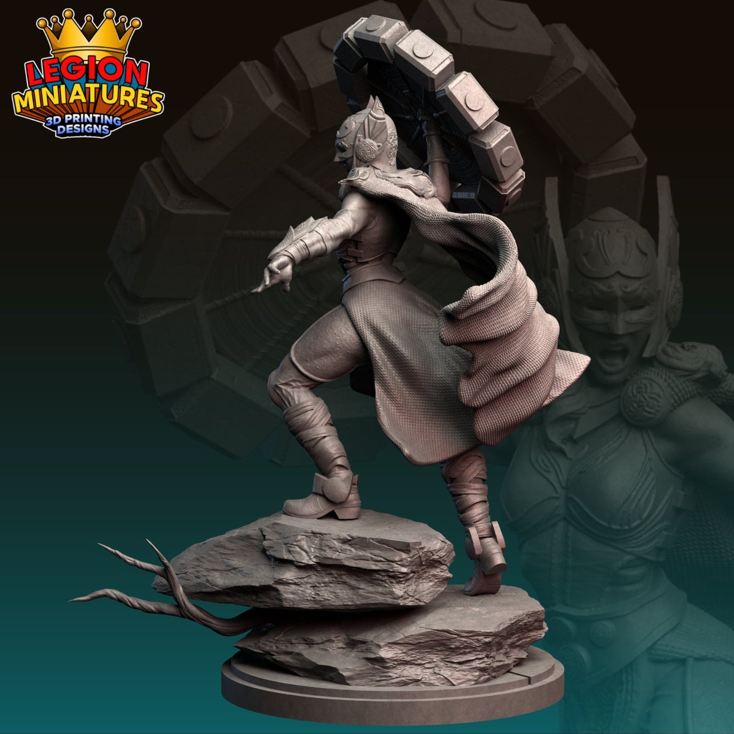 Mighty Thor Fan-Art 40mm Miniature (Sculpted by Legion Miniatures) (Crisis Protocol Proxy/Alternative)