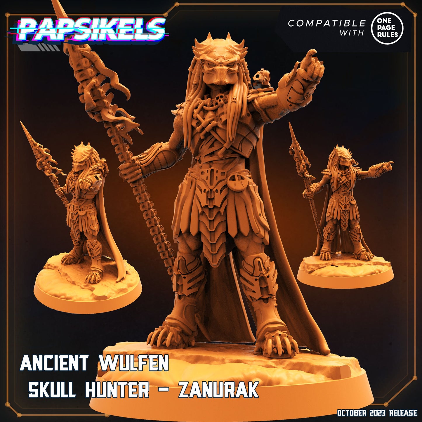 Ancient Wulfen Skull Hunter - Zanurak - Predator Fan Art (sculpted by Papsikels)