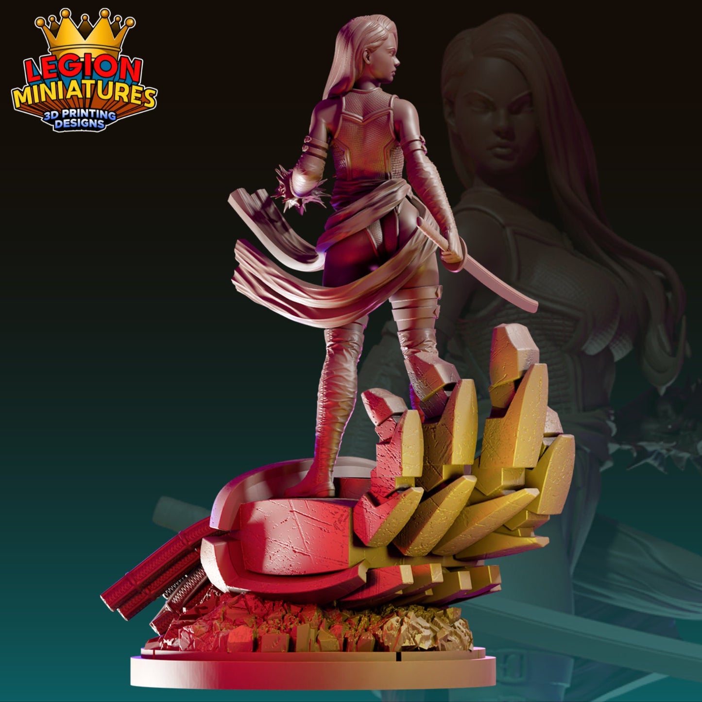 Psylocke Fan-Art 40mm Miniature (Sculpted by Legion Miniatures) (Crisis Protocol Proxy/Alternative)
