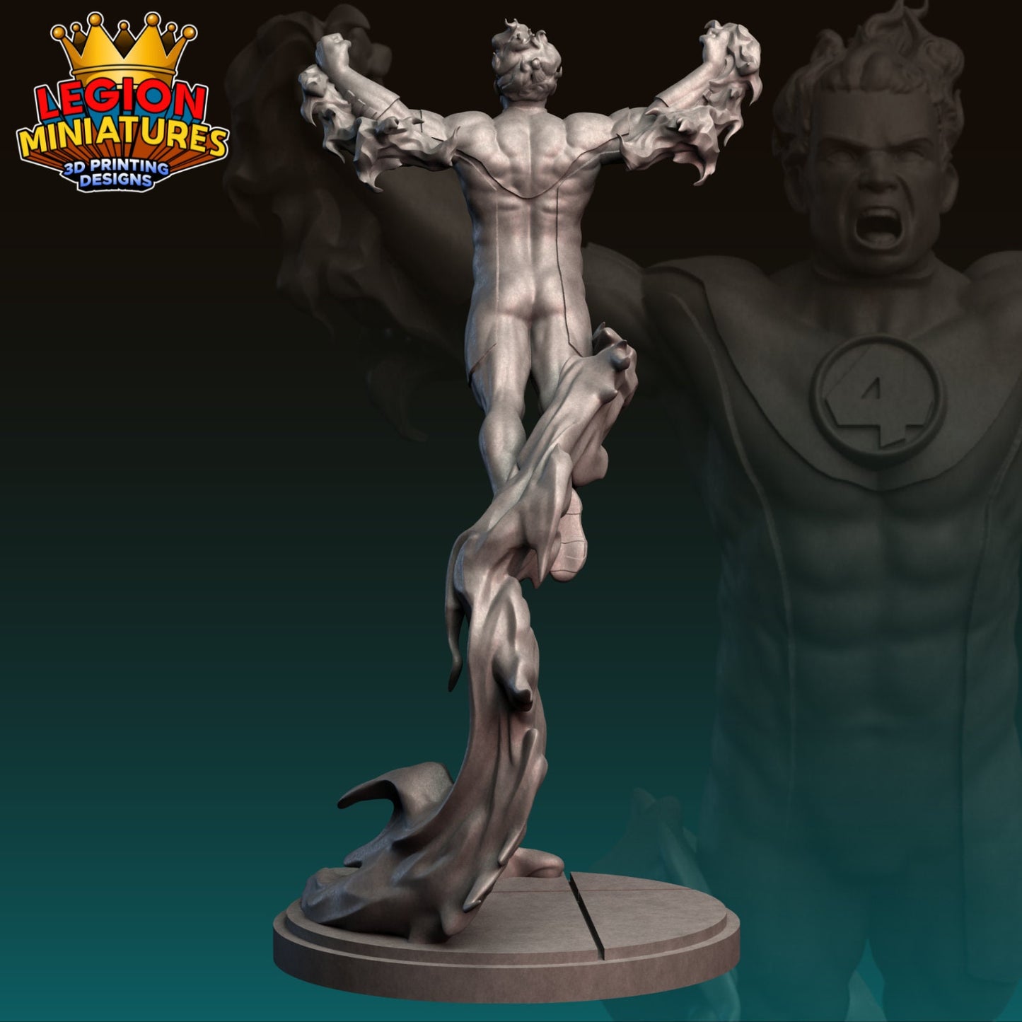 Human Torch Fan-Art 40mm Miniature (Sculpted by Legion Miniatures) (Crisis Protocol Proxy/Alternative)