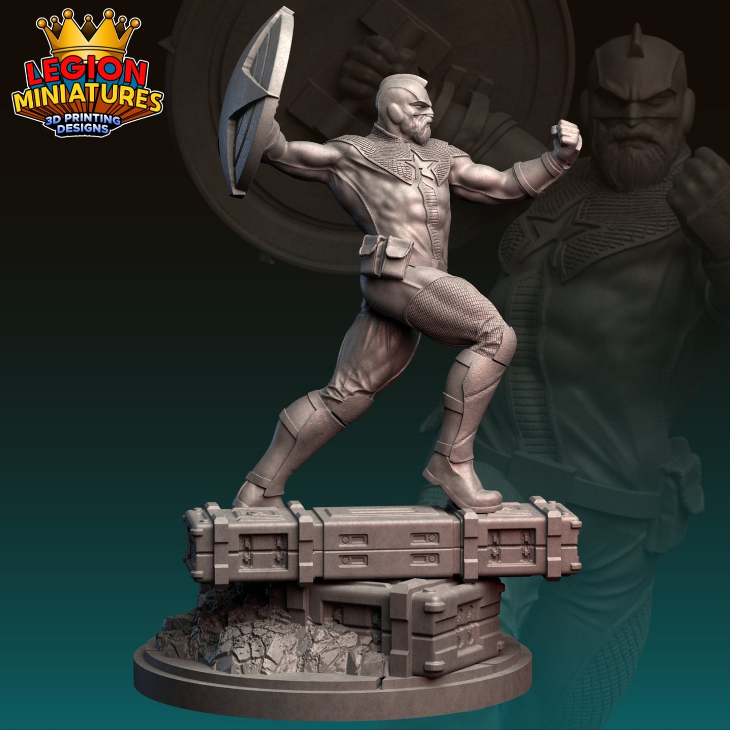Red Guardian Fan-Art 40mm Miniature (Sculpted by Legion Miniatures) (Crisis Protocol Proxy/Alternative)