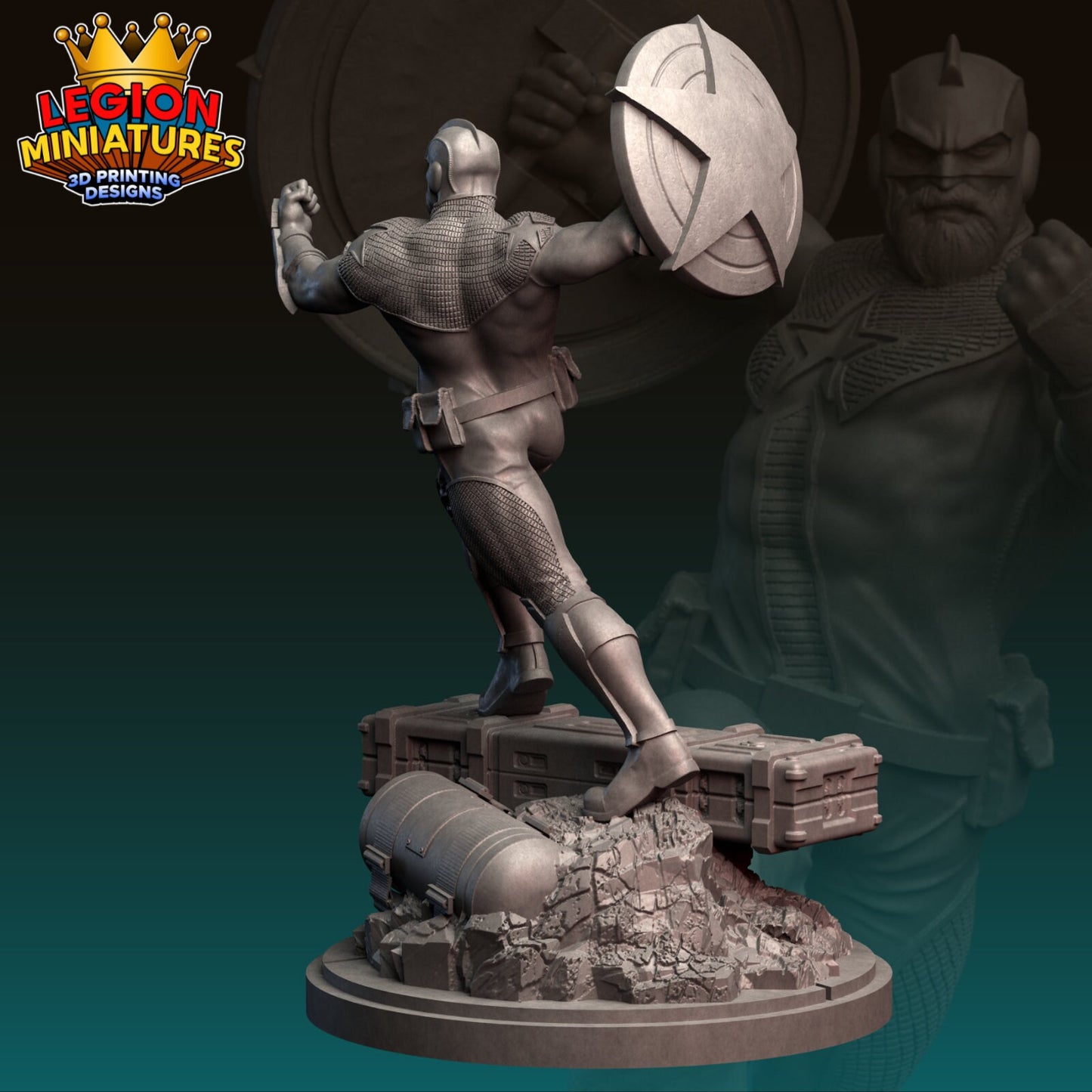 Red Guardian Fan-Art 40mm Miniature (Sculpted by Legion Miniatures) (Crisis Protocol Proxy/Alternative)