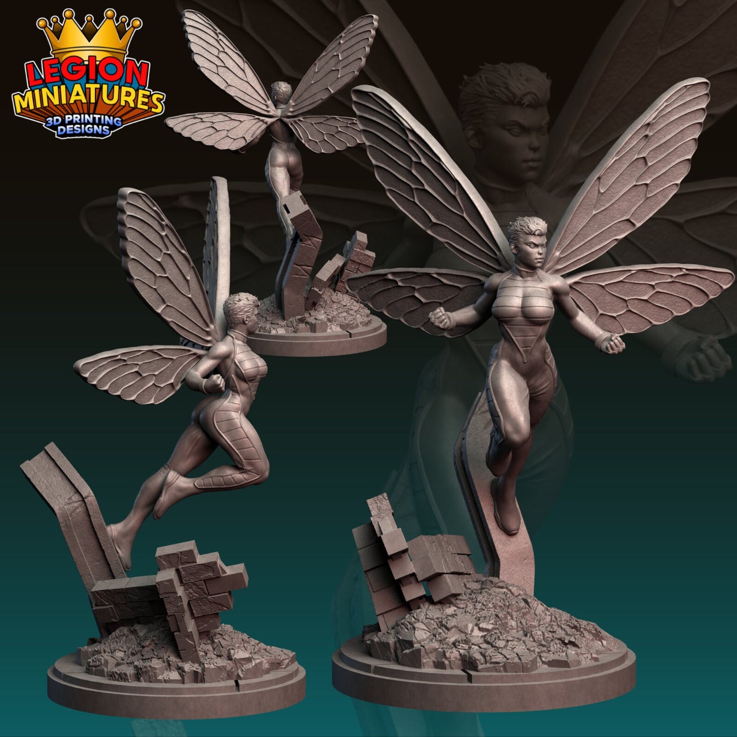 Wasp (Little and Regular) Fan-Art 40mm Miniature (Sculpted by Legion Miniatures) (Crisis Protocol Proxy/Alternative)