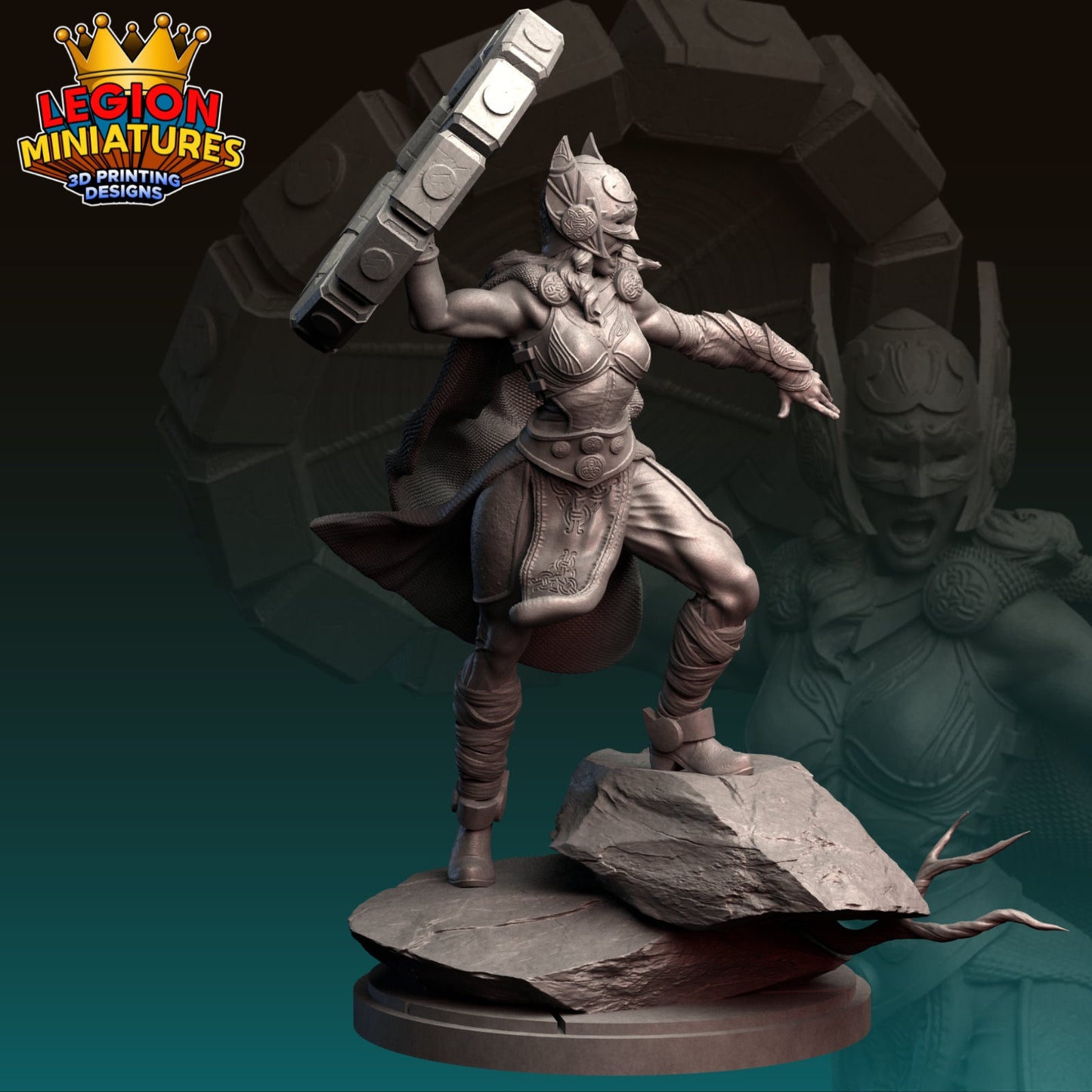Mighty Thor Fan-Art 40mm Miniature (Sculpted by Legion Miniatures) (Crisis Protocol Proxy/Alternative)
