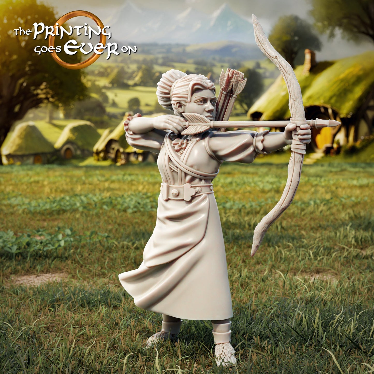 Halfling Bowman A (sculpted by Print Goes Ever On)