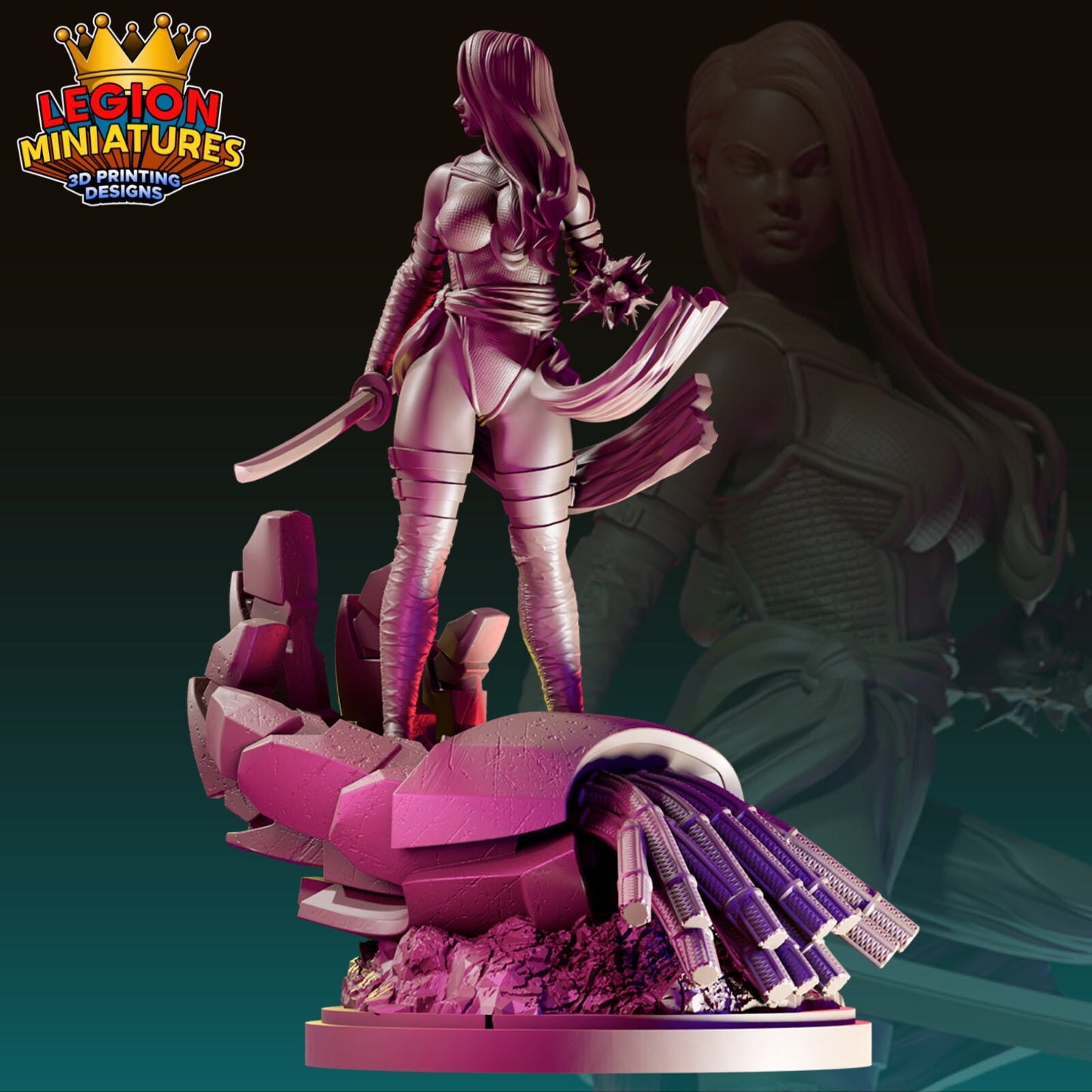 Psylocke Fan-Art 40mm Miniature (Sculpted by Legion Miniatures) (Crisis Protocol Proxy/Alternative)
