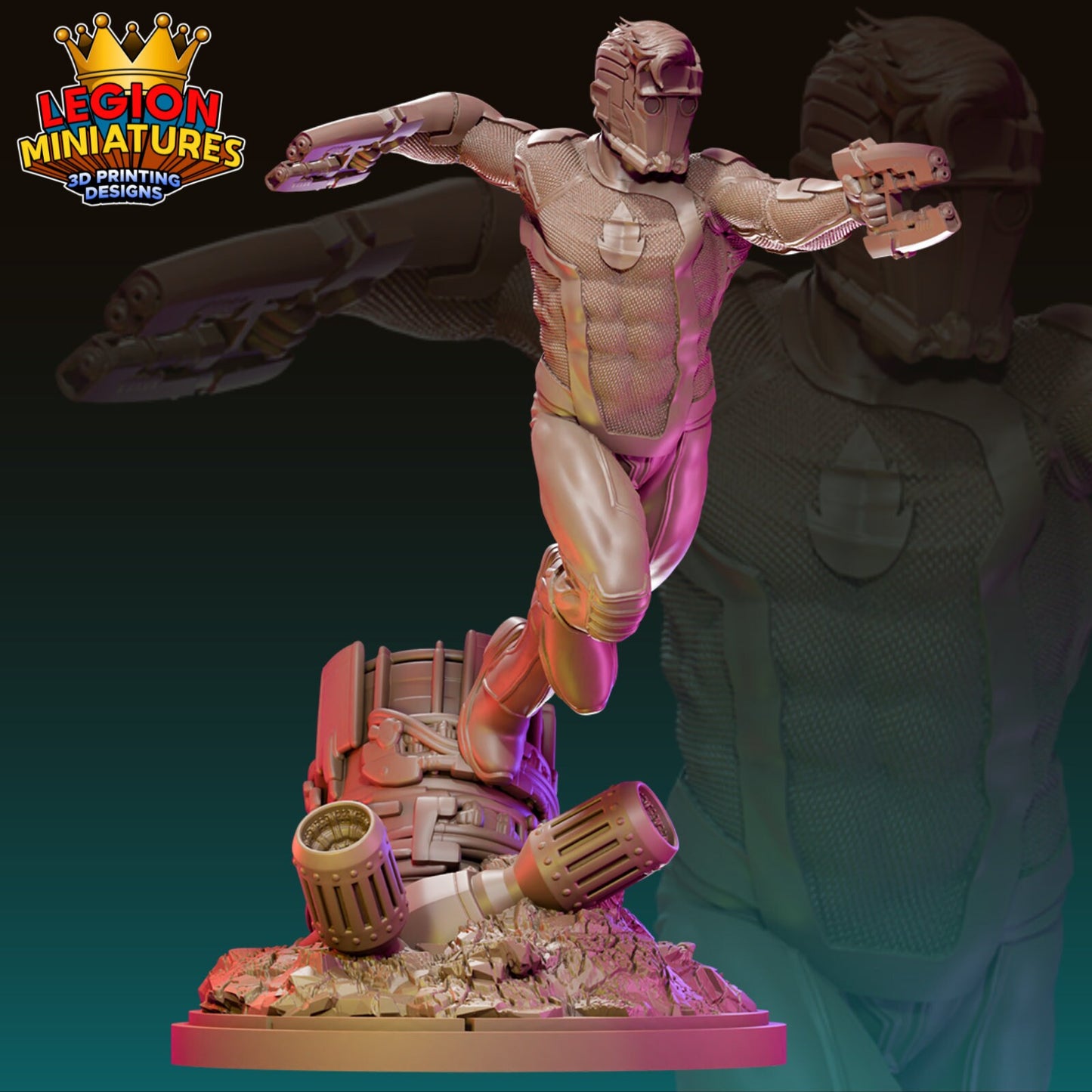 Starlord Fan-Art 40mm Miniature (Sculpted by Legion Miniatures) (Crisis Protocol Proxy/Alternative)
