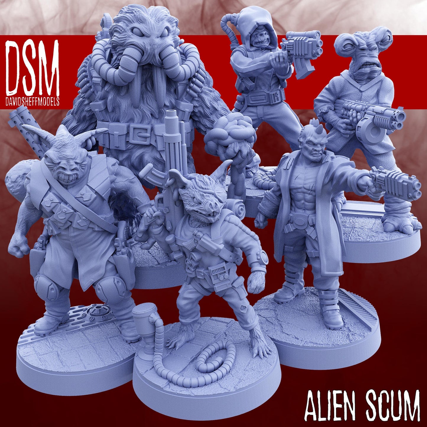 Scum City Alien Scum - Set of 6 (Sculpted by David Sheff Models)