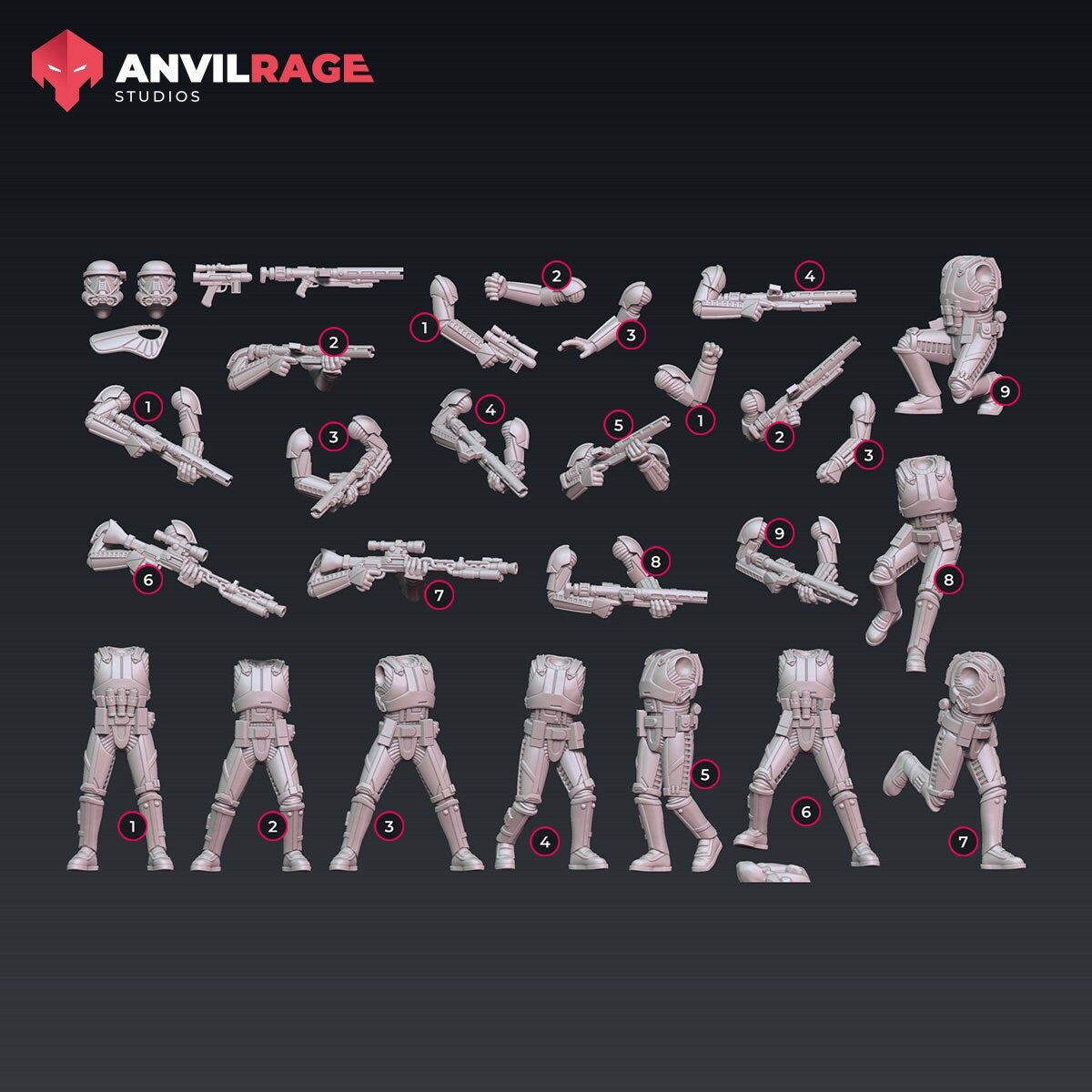 Enhanced Trooper Squad - set of 10 (Sculpted by Anvilrage Studios)