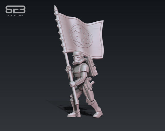 Stormsoldier Standard Bearer (Sculpted by Anvilrage Studios)