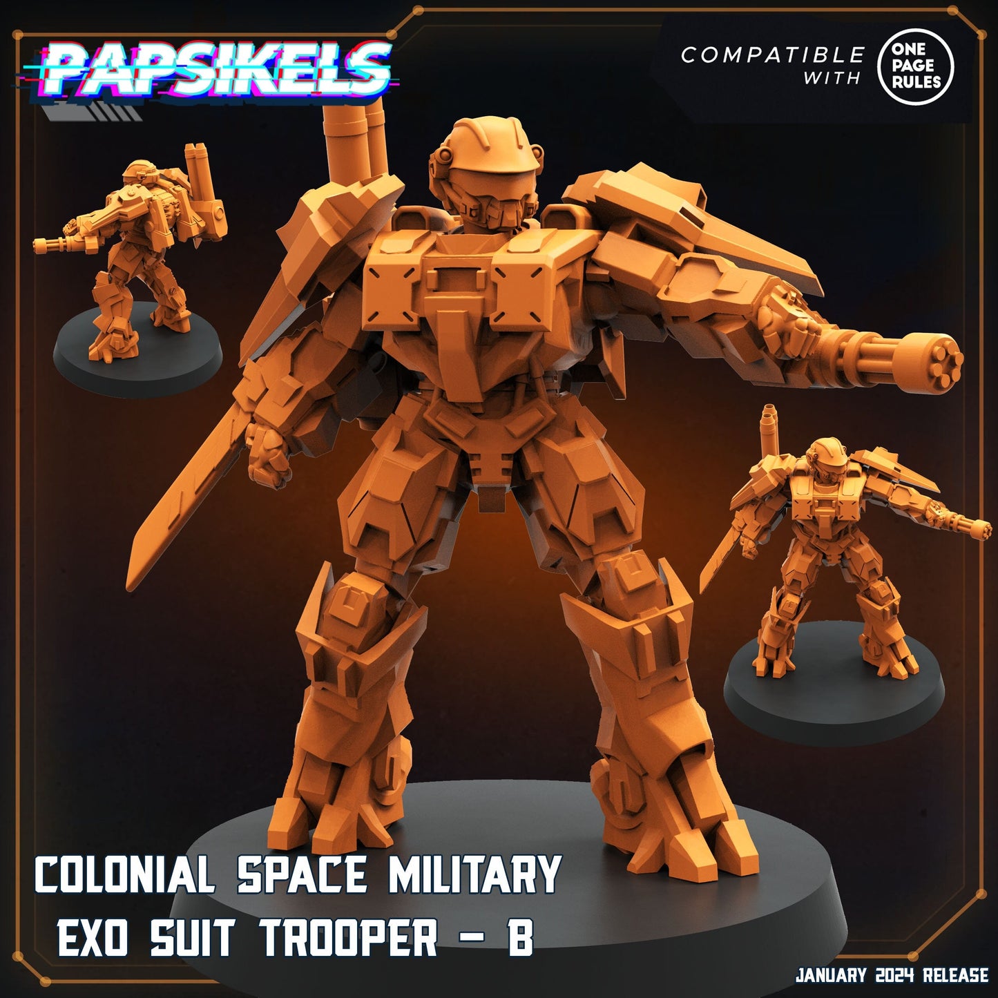 Colonial Space Military Exo Suit Trooper B (sculpted by Papsikels)