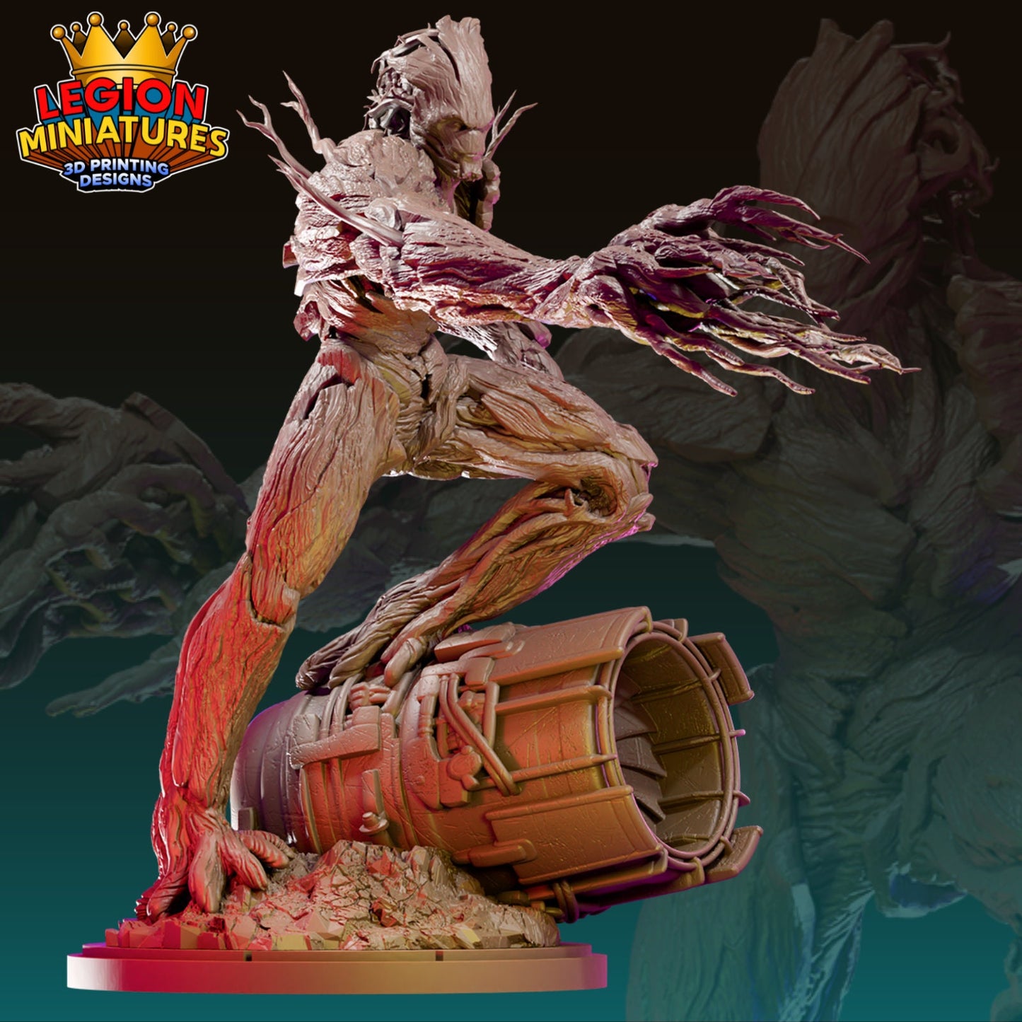 Groot - Fan Art 40mm Miniature (Sculpted by Legion Miniatures) (Crisis Protocol Proxy/Alternative)