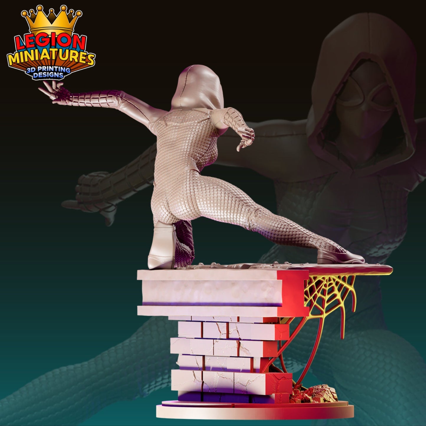 Gwen - Fan Art 40mm Miniature (Sculpted by Legion Miniatures) (Crisis Protocol Proxy/Alternative)