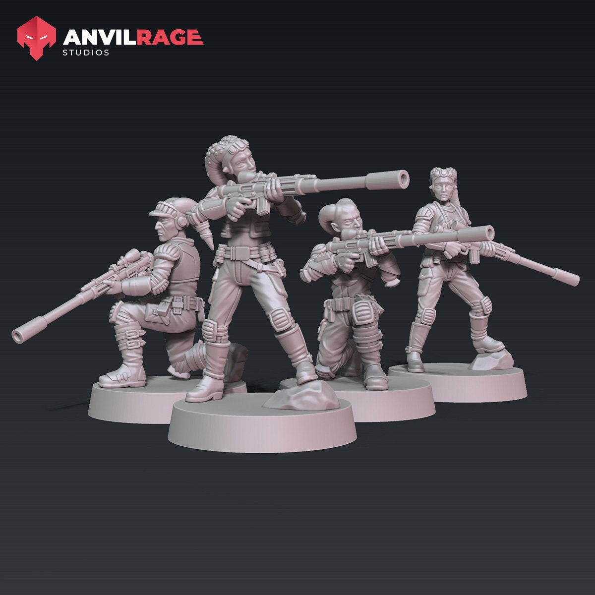 Freedom Fighters Snipers - set of 4 (Sculpted by Anvilrage Studios)