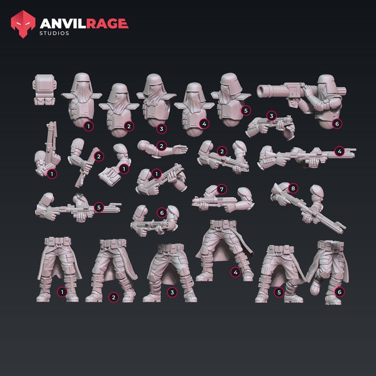 Galactic Marines - set of 6 (Sculpted by Anvilrage Studios)