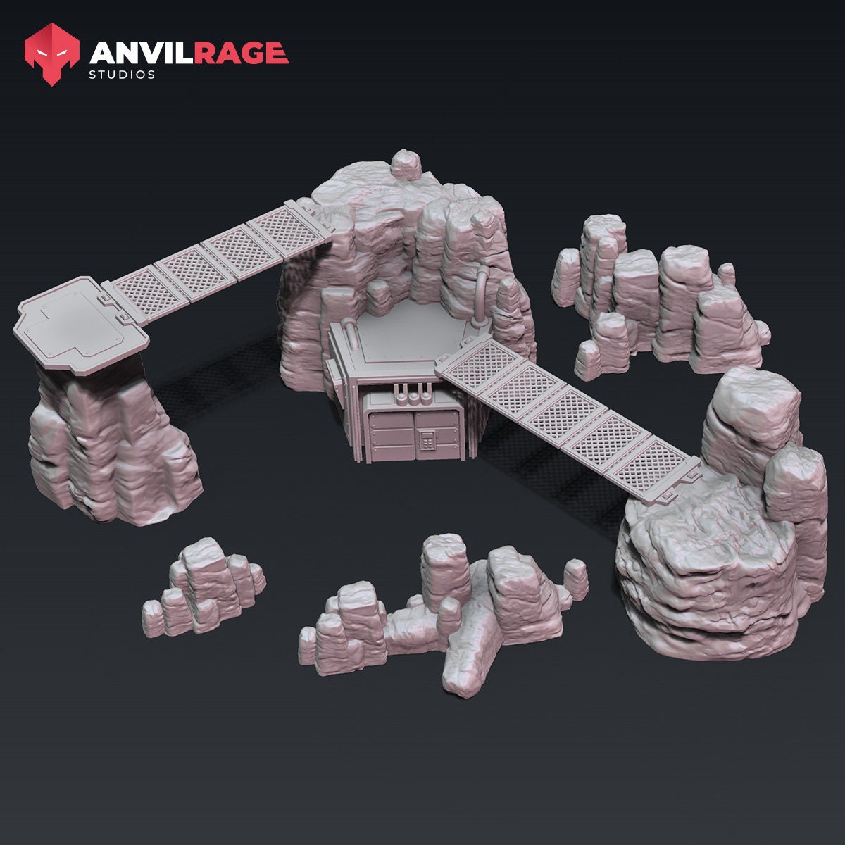 Rebel Hideout - FDM sci-fi terrain (Sculpted by Anvilrage Studios)