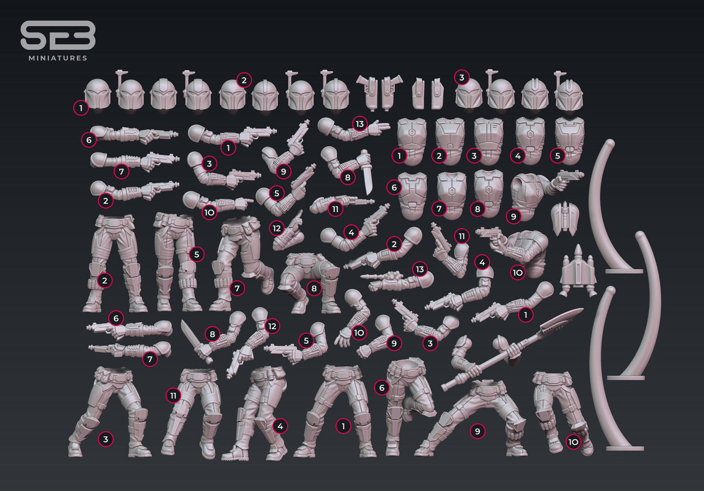 Mercenary Girls - set of 10 (Sculpted by Anvilrage Studios)