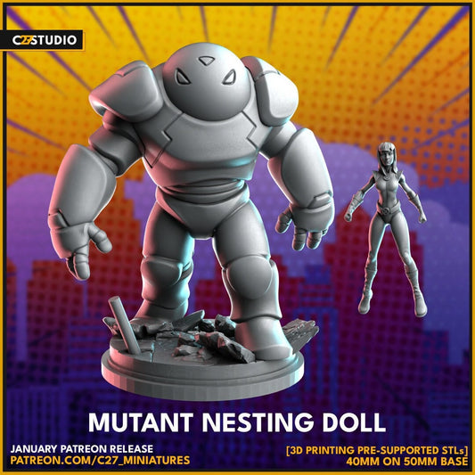 Armour / Mutant Nesting Doll 40mm miniature (sculpted by C27 collectibles) (Crisis Protocol Proxy/Alternative)