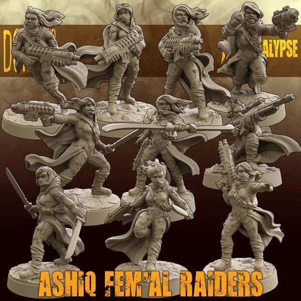 Ashiq Fem'Al Raiders - Set of 10 (Sculpted by Squamous Miniatures)