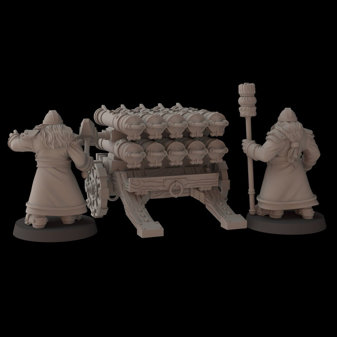 Dwarf Multitube Cannon (Sculpted by Fantasy Cult Miniatures)