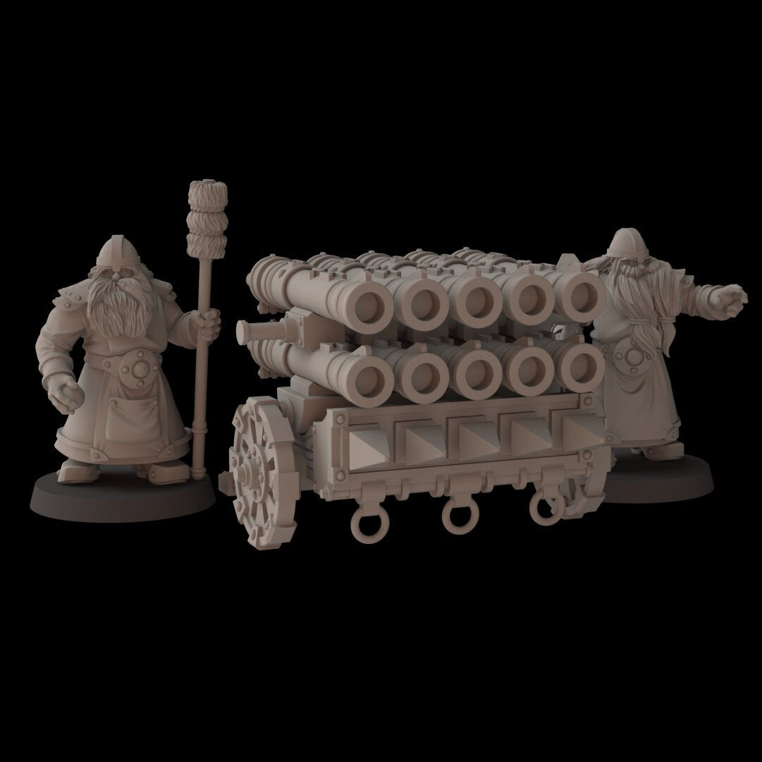 Dwarf Multitube Cannon (Sculpted by Fantasy Cult Miniatures)