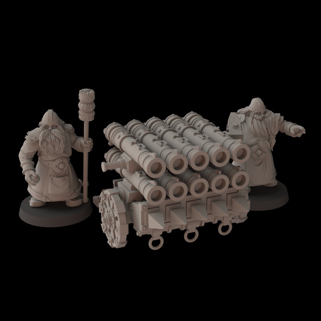 Dwarf Multitube Cannon (Sculpted by Fantasy Cult Miniatures)
