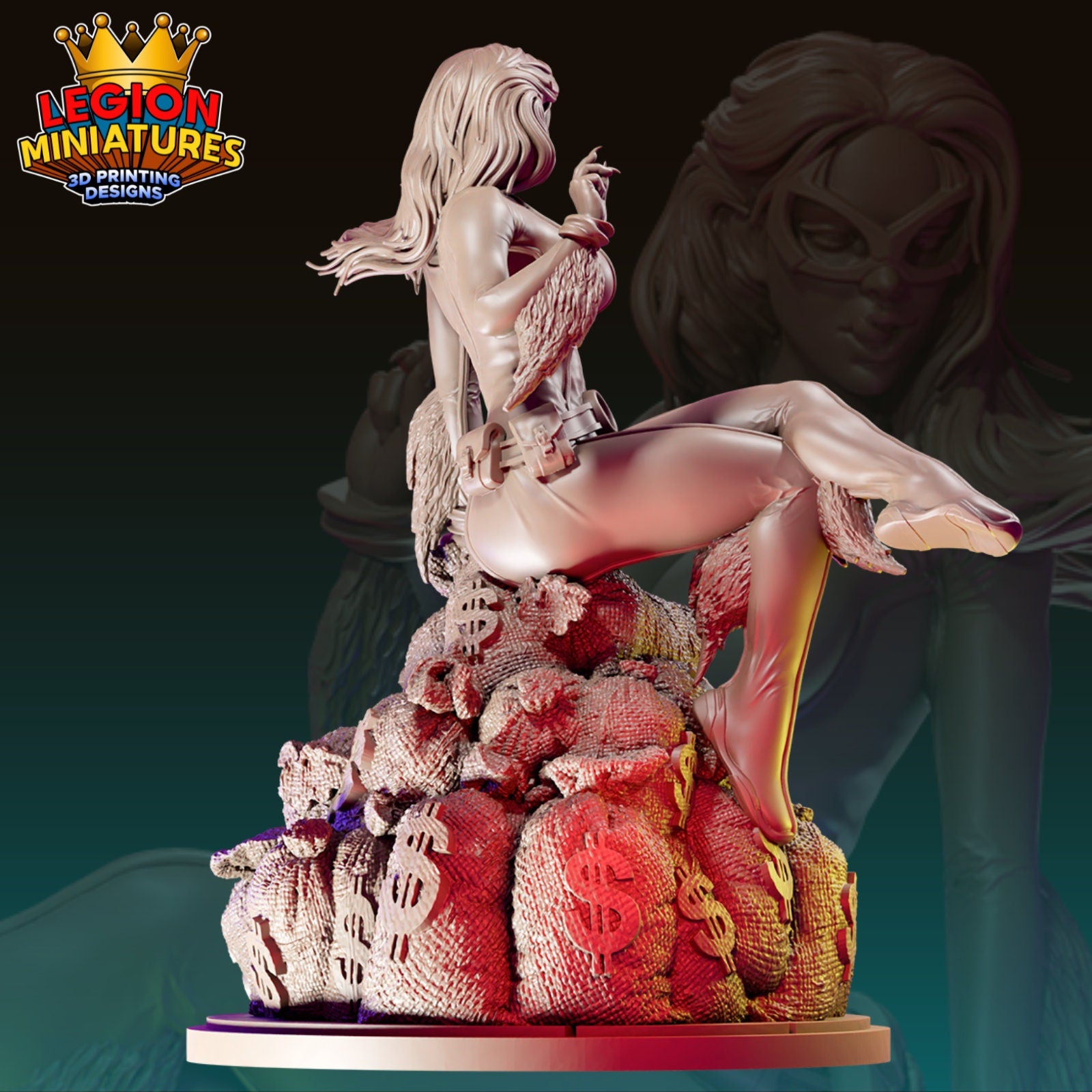 Black Cat Fan Art 40mm Miniature (Sculpted by Legion Miniatures) (Crisis Protocol Proxy/Alternative)