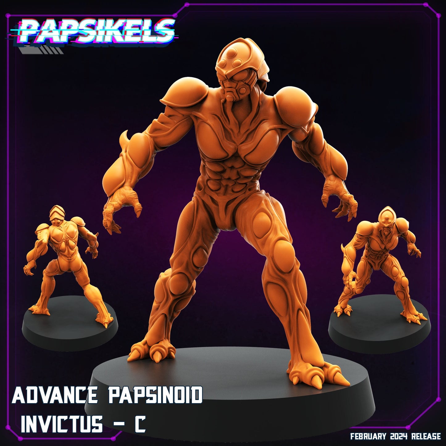 Advance Papsinoid Invictus C - Cyberpunk Miniature (sculpted by Papsikels)