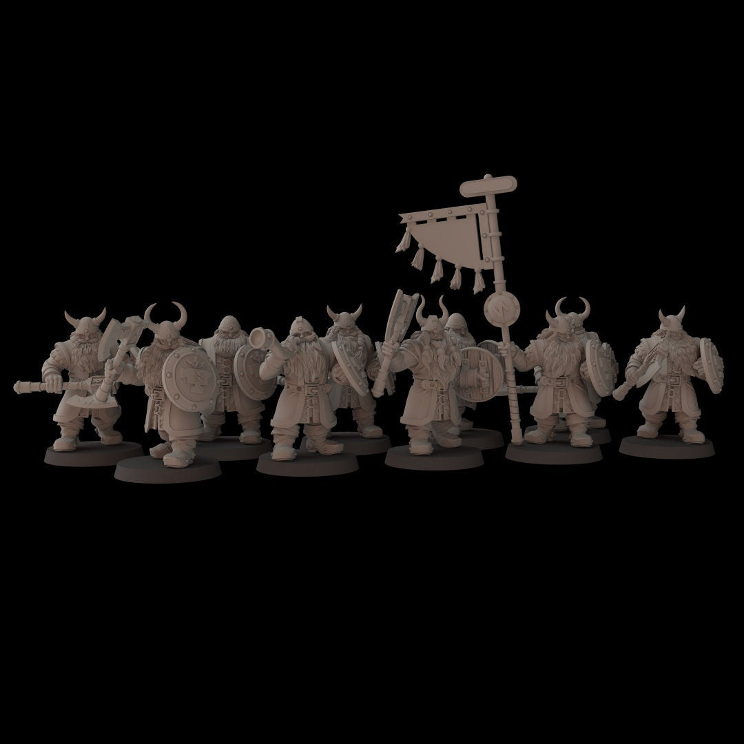 Dwarf Warriors - set of 10 (Sculpted by Fantasy Cult Miniatures)