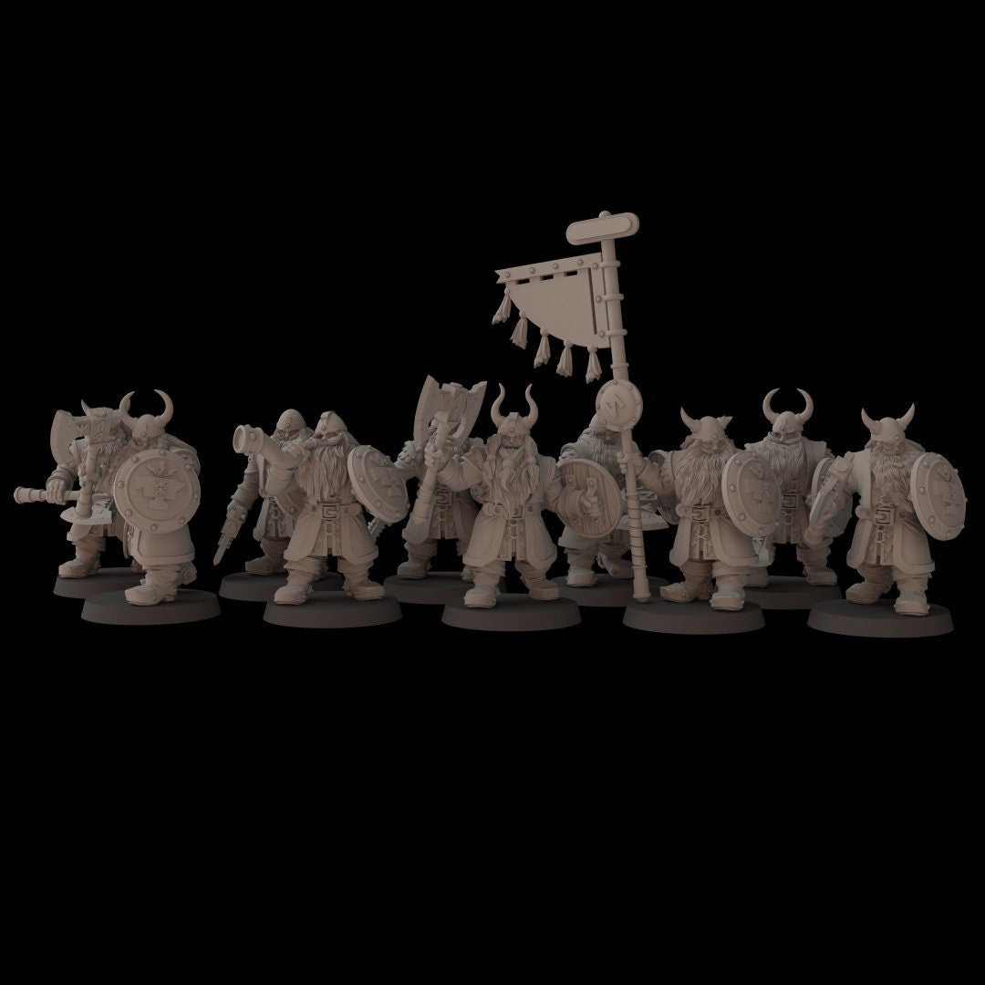 Dwarf Warriors - set of 10 (Sculpted by Fantasy Cult Miniatures)