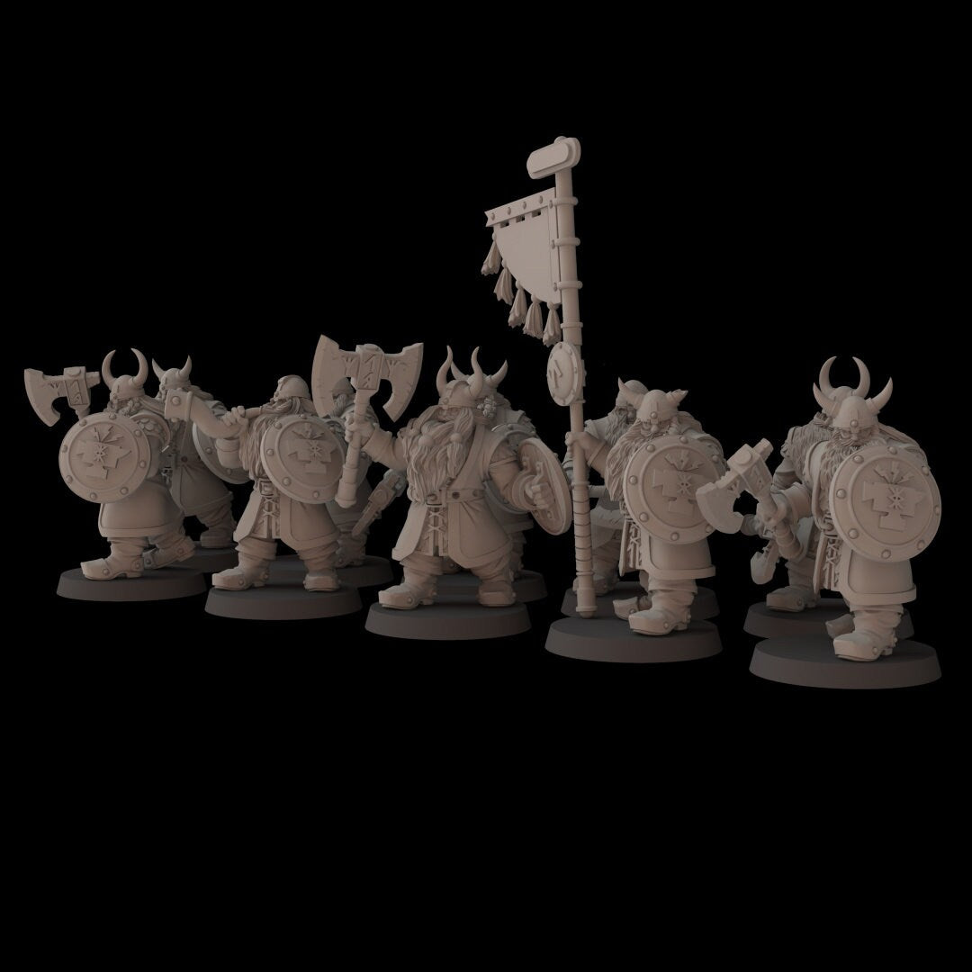 Dwarf Warriors - set of 10 (Sculpted by Fantasy Cult Miniatures)