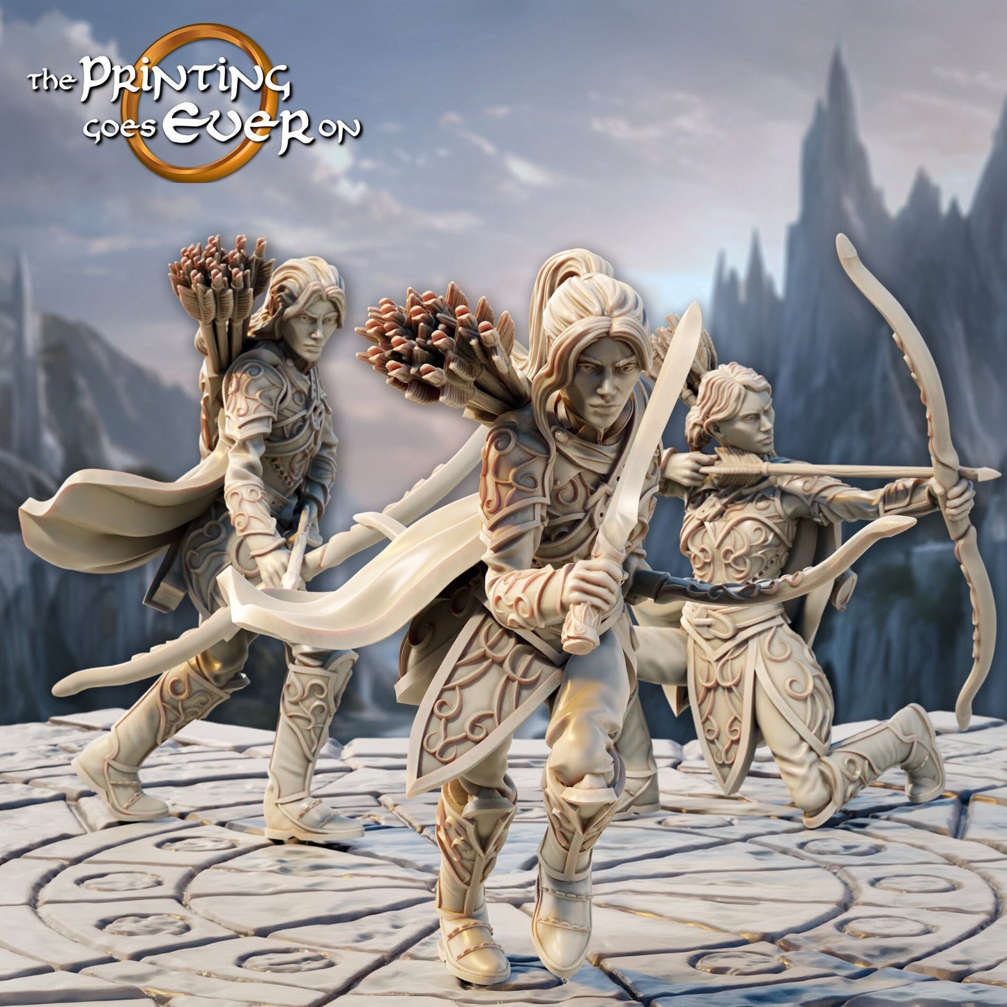 Elven Coastal Rangers - Set of 3 (sculpted by Print Goes Ever On)