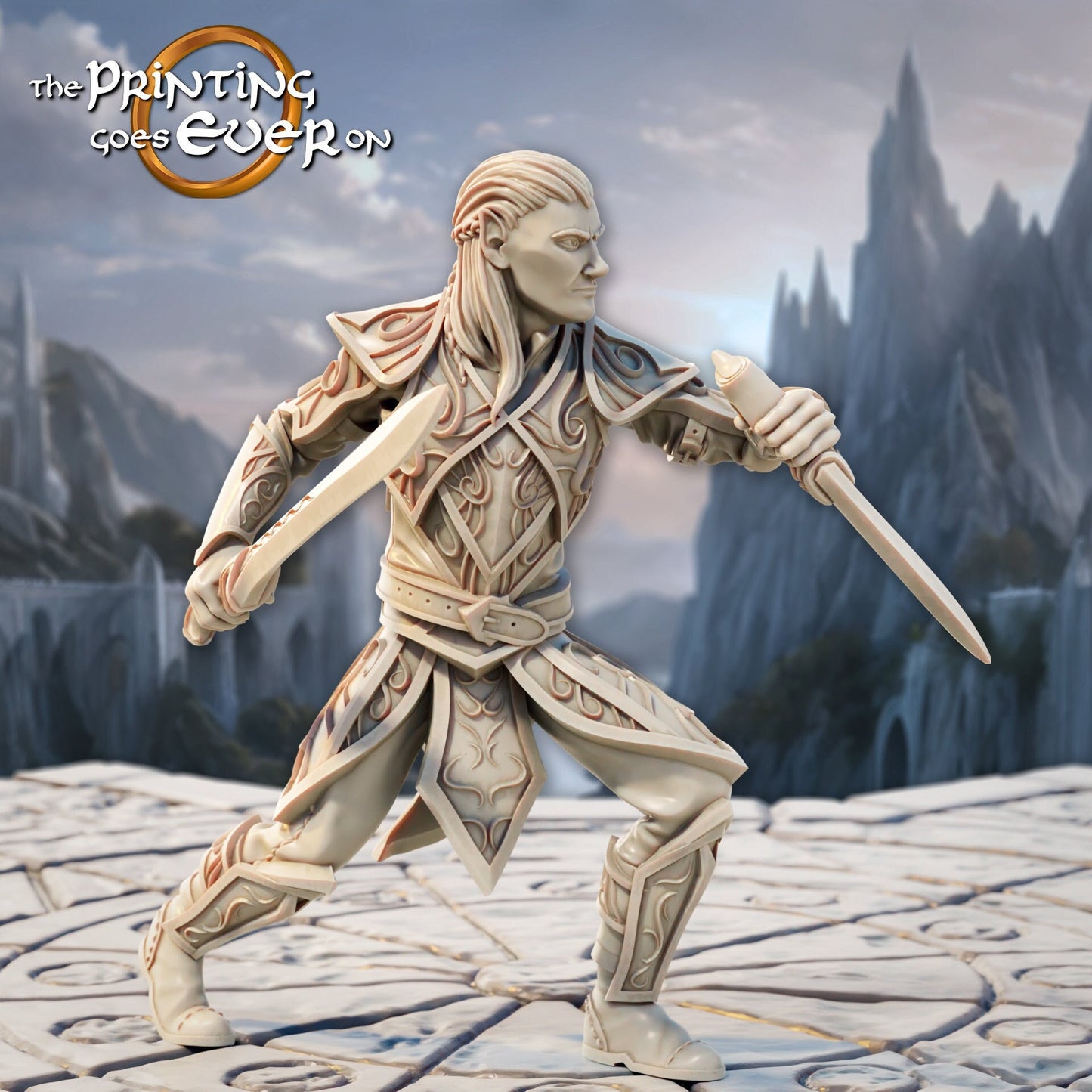 Elven Duelist A (sculpted by Print Goes Ever On)