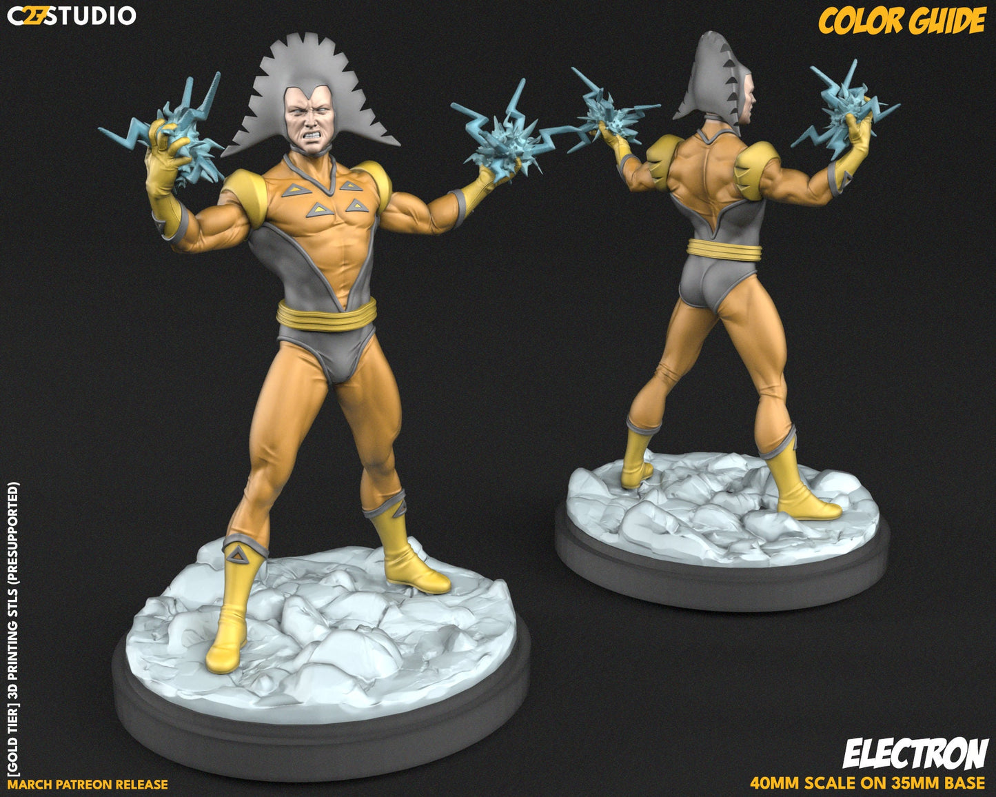 Electron / My Pyramid Head 40mm miniature (sculpted by C27 collectibles) (Crisis Protocol Proxy/Alternative)