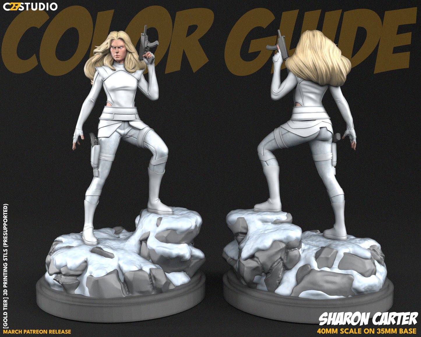 Sharon Carter / America's Niece 40mm miniature (sculpted by C27 collectibles) (Crisis Protocol Proxy/Alternative)