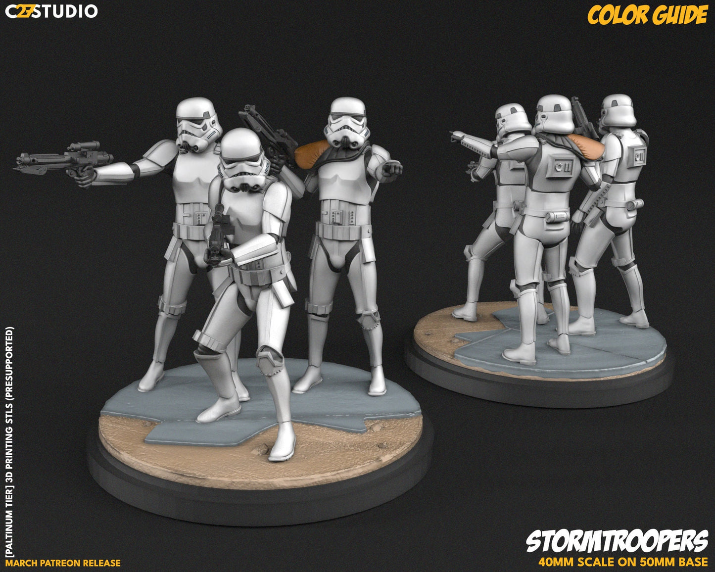 Stormtroopers / Bucketheads 40mm miniature (sculpted by C27 collectibles) (Crisis Protocol Proxy/Alternative)