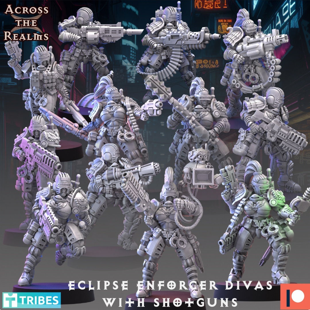 Eclipse Enforcer Divas (12 Models) - (sculpted by Across the Realms)