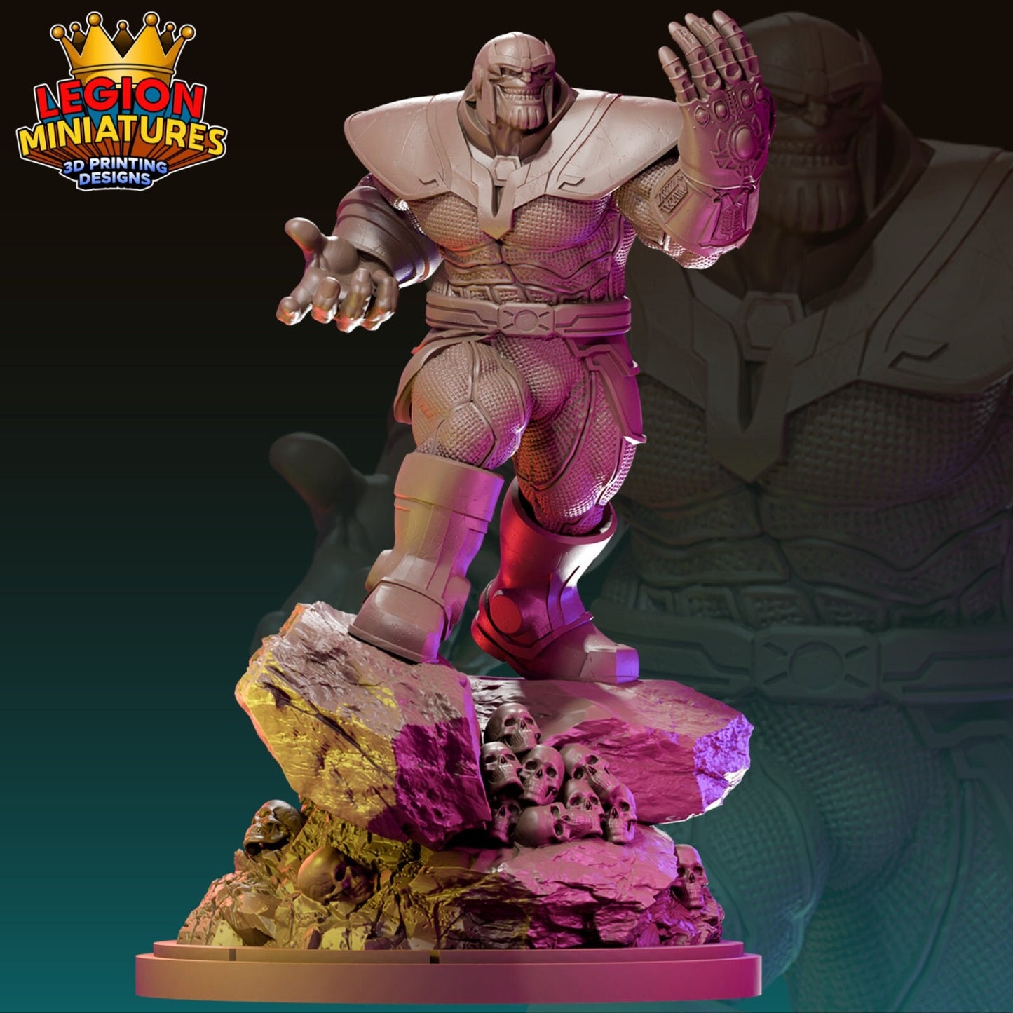 Thanos Fan-Art 40mm Miniature (Sculpted by Legion Miniatures) (Crisis Protocol Proxy/Alternative)