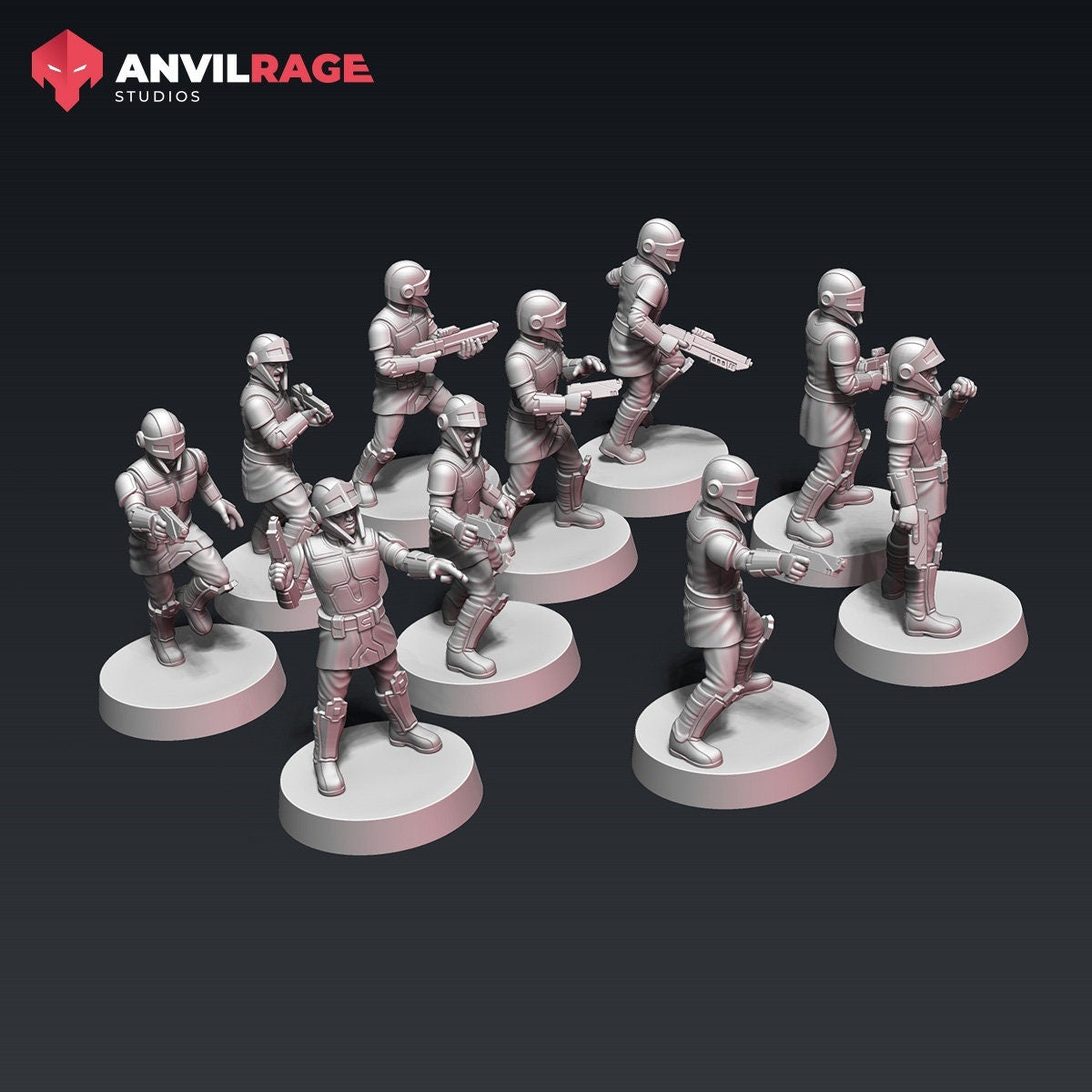 Peacekeepers with Pistols - set of 5 (Sculpted by Anvilrage Studios)