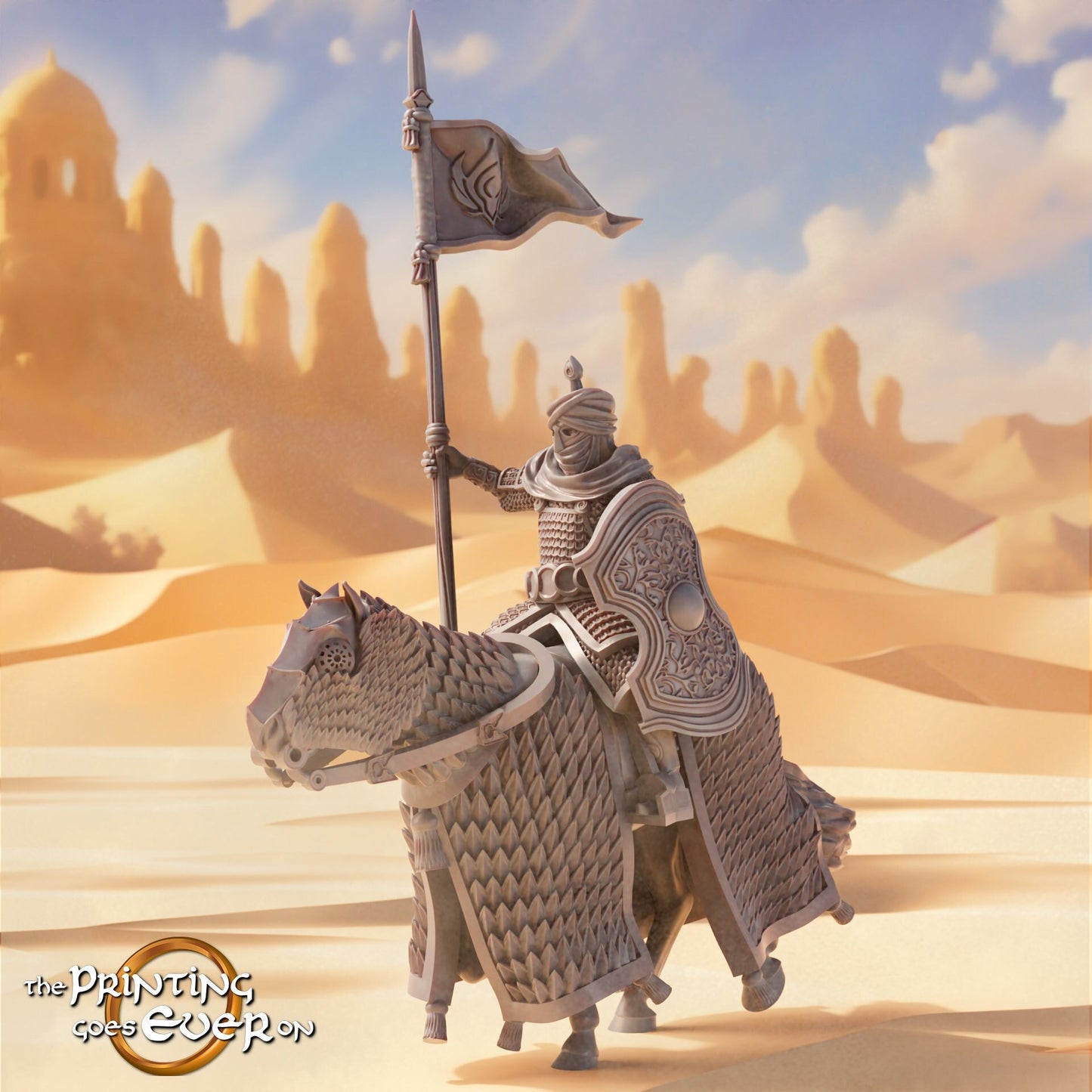 Easterner Cataphract Banner Bearer (sculpted by Print Goes Ever On)