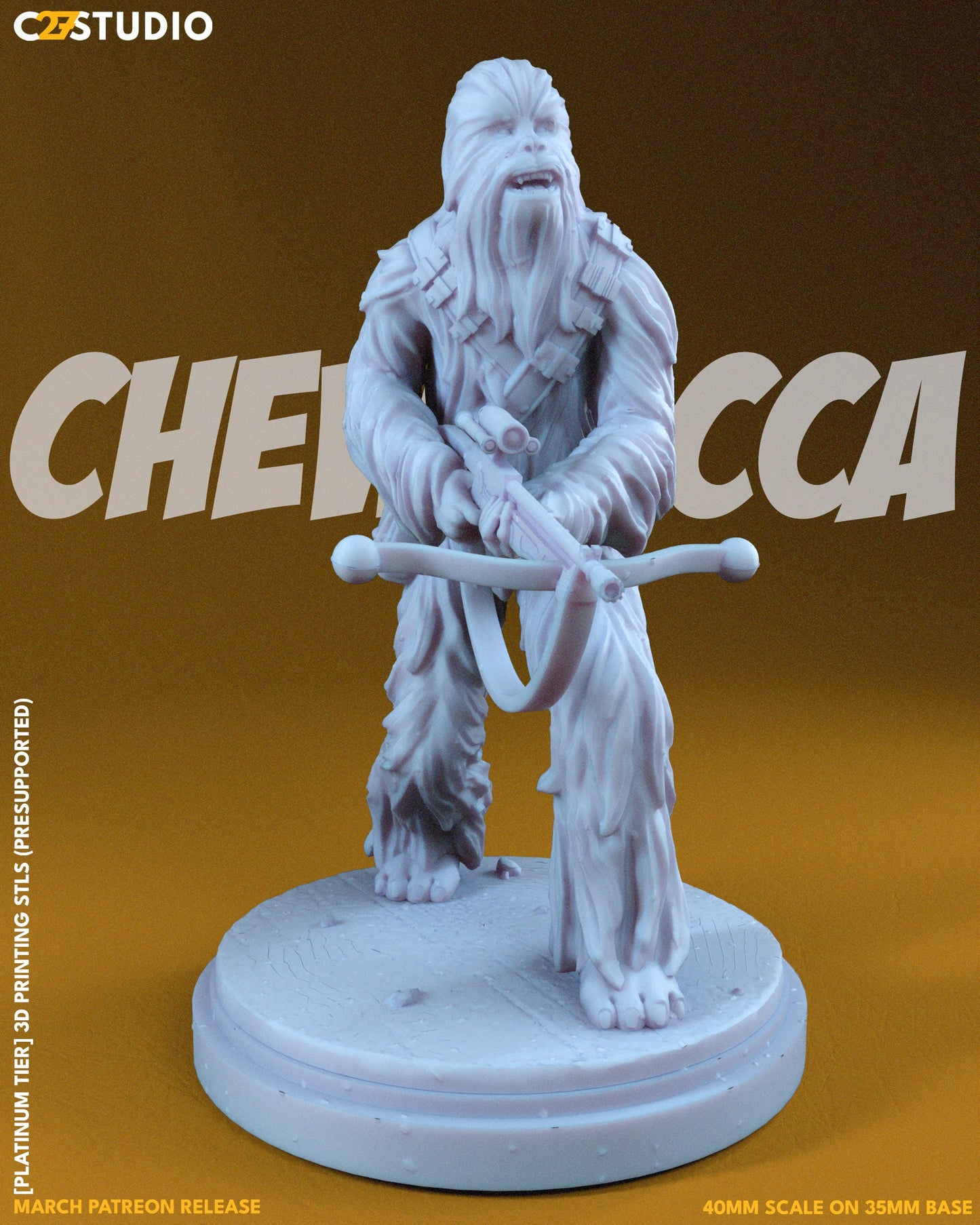 Chewbacca / Fuzzball 40mm miniature (sculpted by C27 collectibles) (Crisis Protocol Proxy/Alternative)